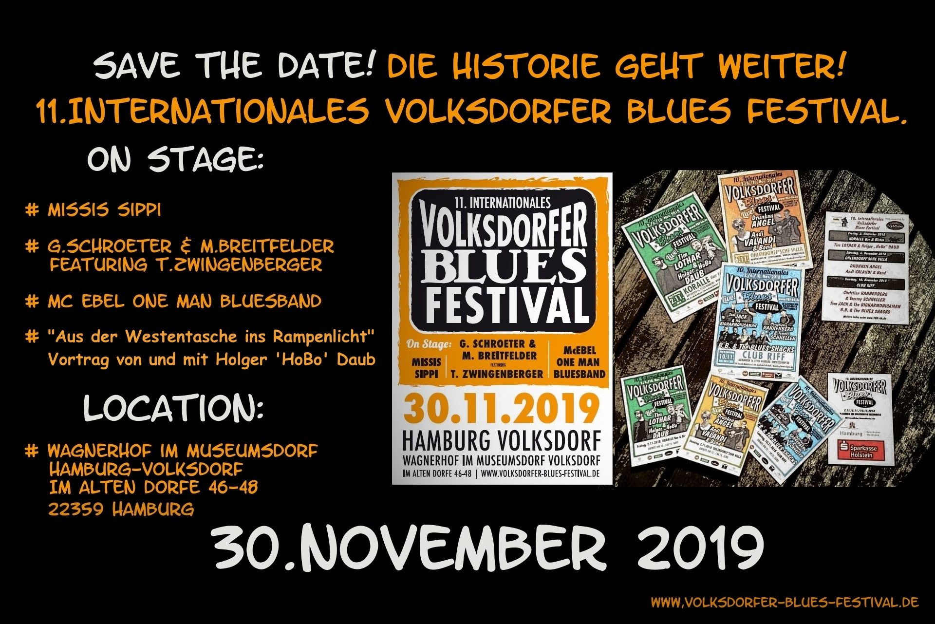 30.11.2019 – 11.Volksdorfer Blues Festival – Wagnerhof im Museumsdorf Volksdorf